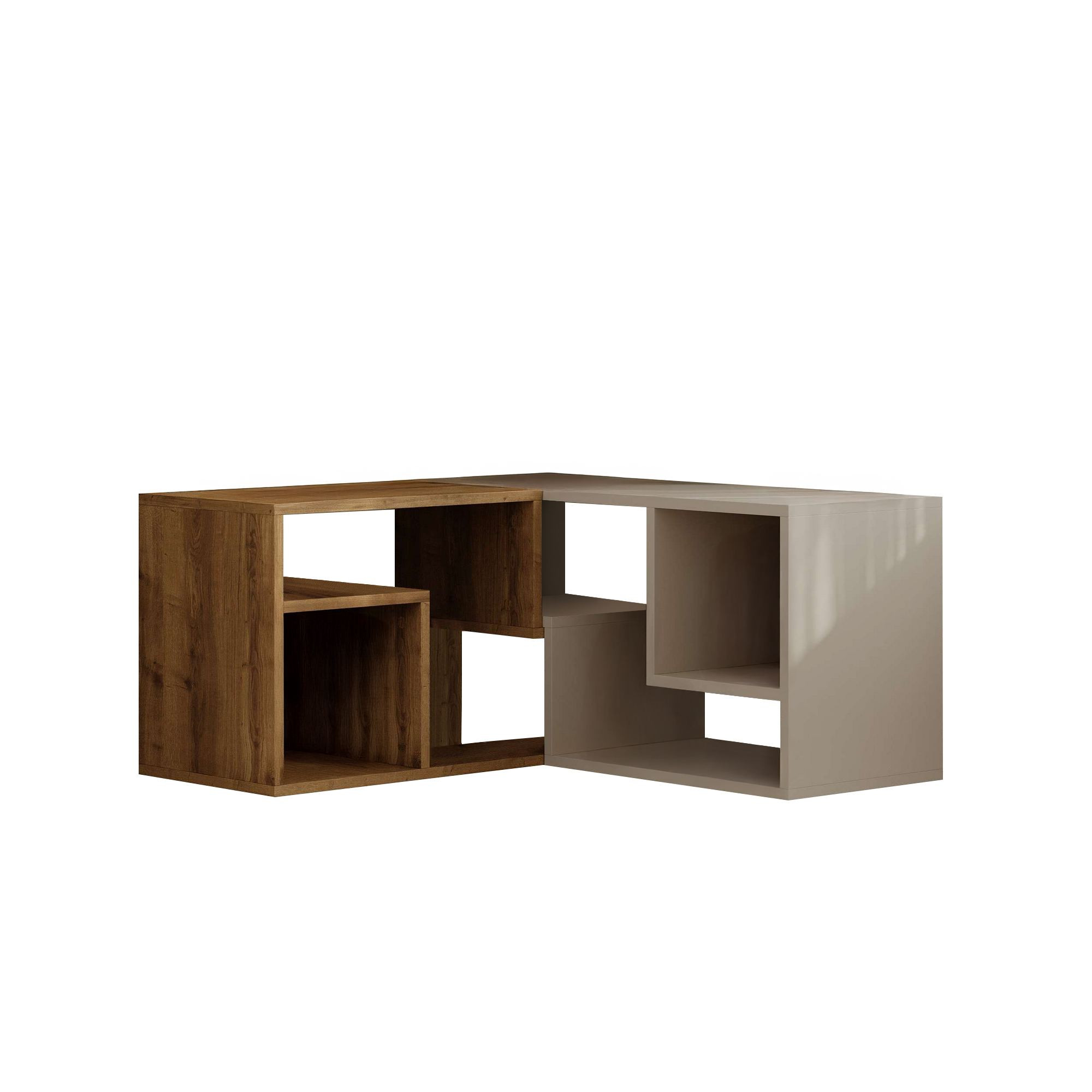 Habitat y Jardin - Mueble TV modular de madera "Glis" - 145 x 35 x 44 cm - Beige