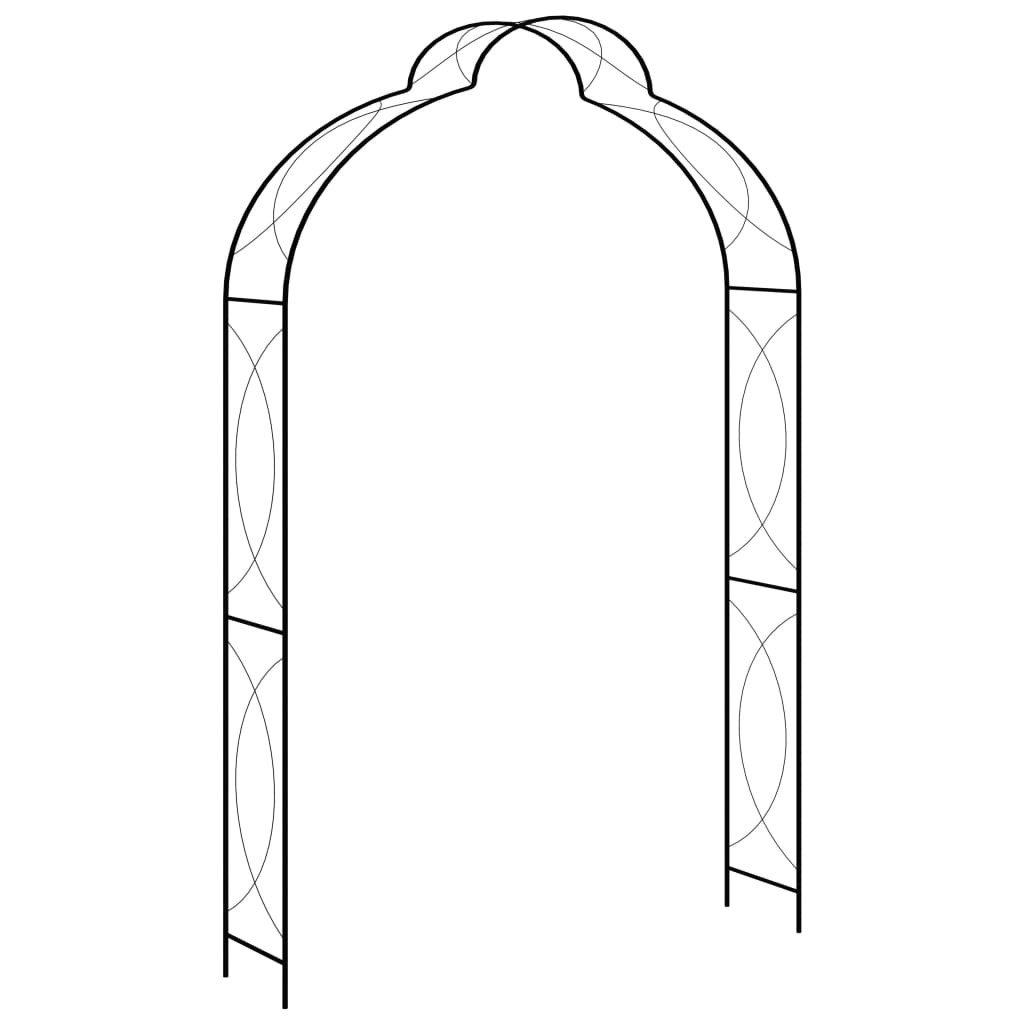 vidaXL Arco de jardín hierro negro 150x34x240 cm