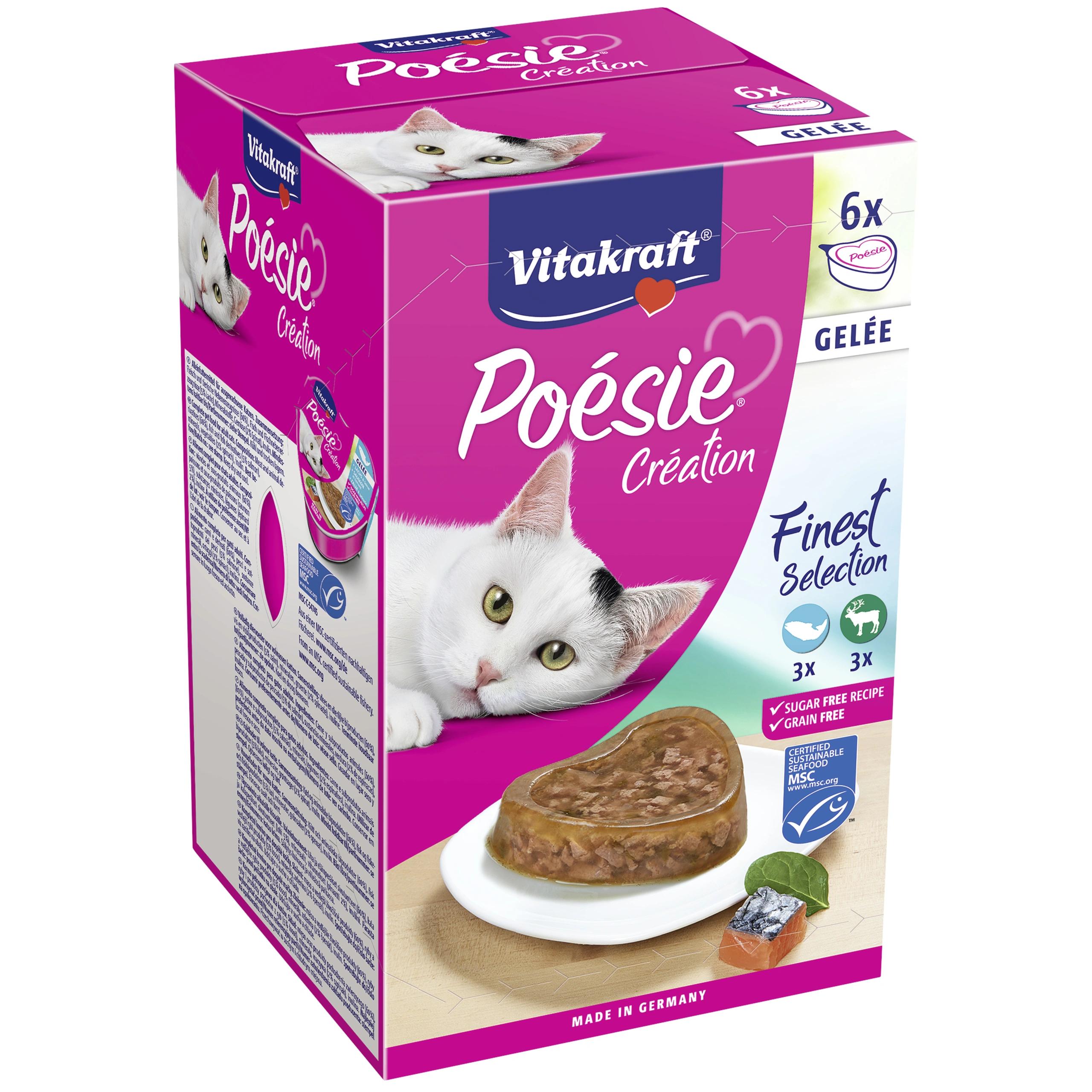 Vitakraft Poésie GelAtúna Sabores Distintos (Gatos , Comida , Comida húmeda) - 6x85 gr