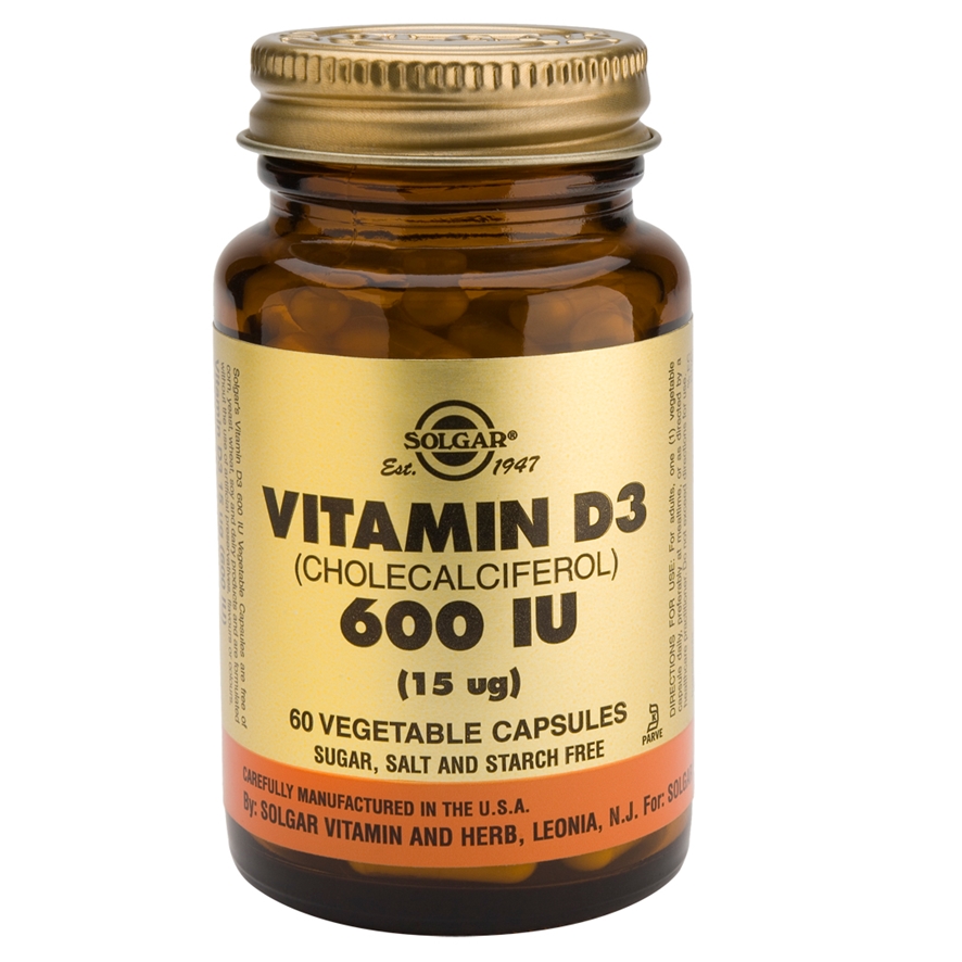 Solgar - Solgar Vitamina-D3 600Ui Suplemento Alimenticio 60 Cápsulas