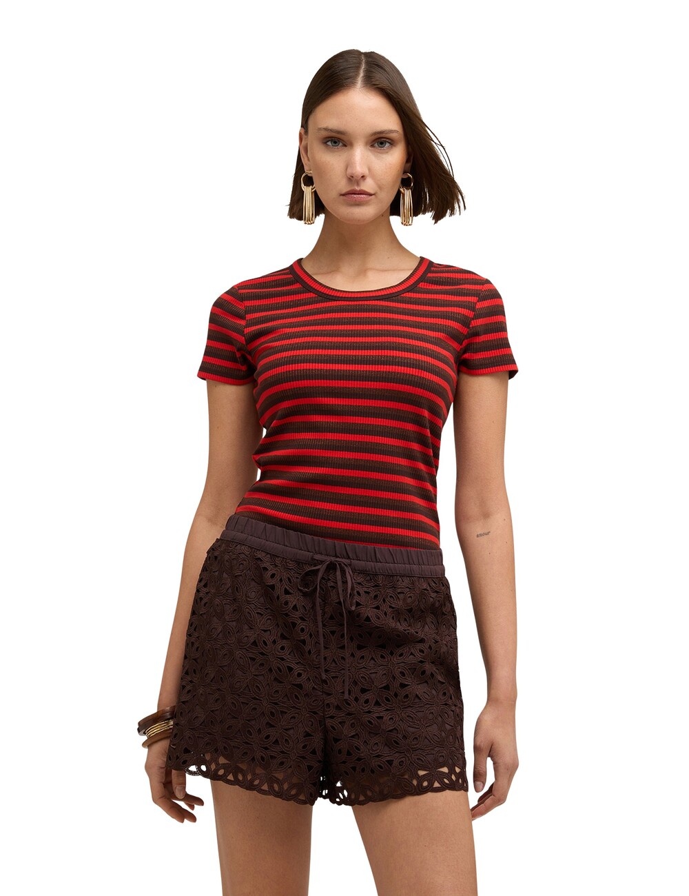 Motivi - Camiseta de rayas en jersey mezcla lurex