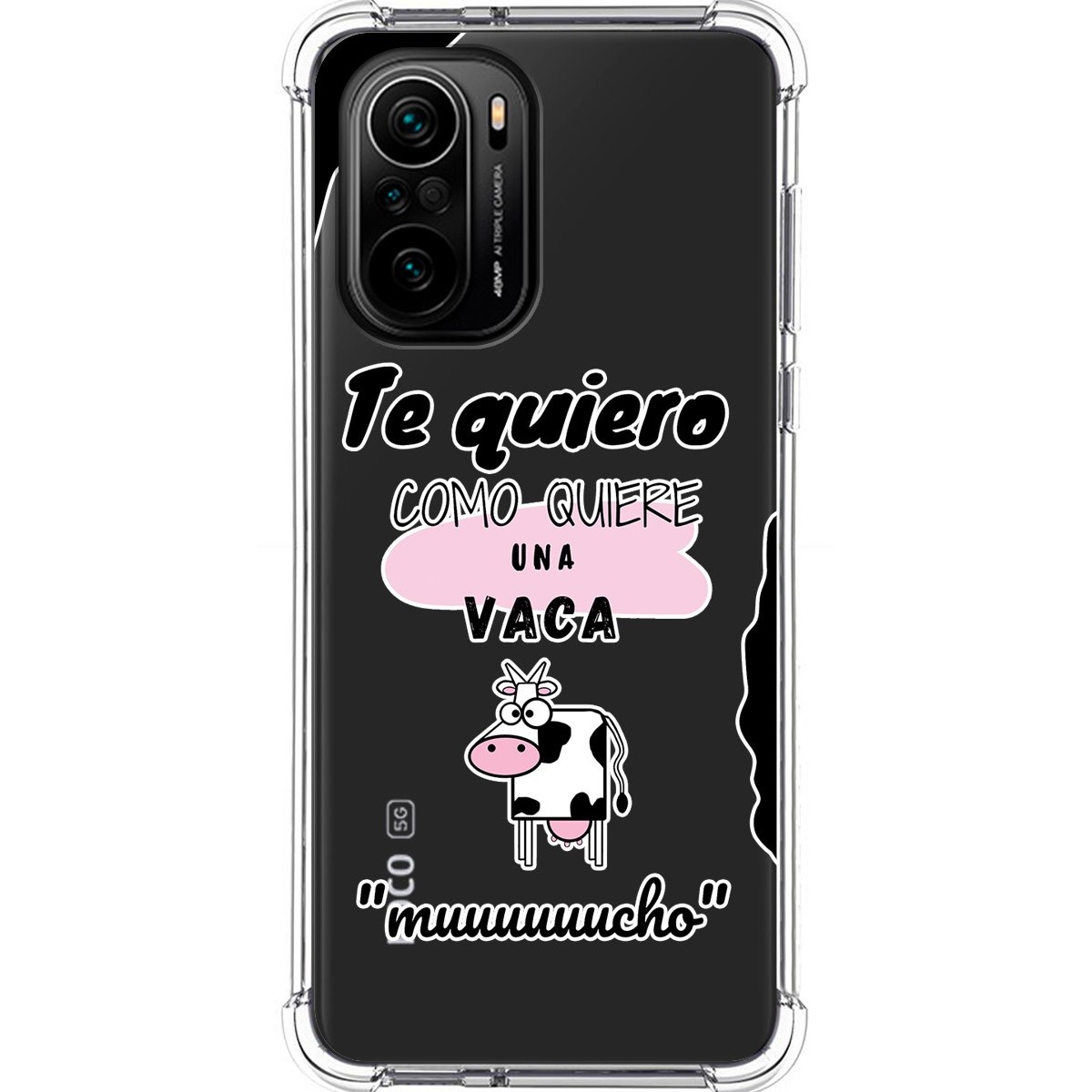Tumundosmartphone Funda Silicona Antigolpes para Xiaomi POCO F3 5G / Mi 11i 5G 5G diseño Vaca Dibujos