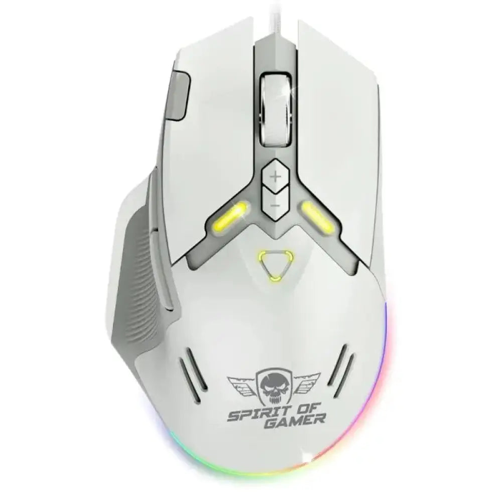 Ratón Spirit of Gamer Elite M60 USB 20000 DPI Blanco RGB 9 Botones