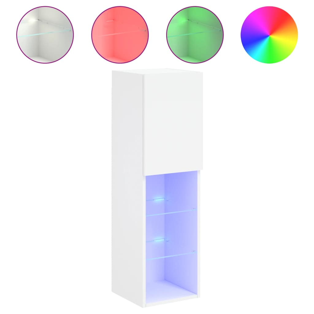 vidaXL Mueble para TV con luces LED 30,5x30x102 cm, Mueble de Salon, Mueble TV, Mueble TV salon, Mesa de TV, Mueble tele