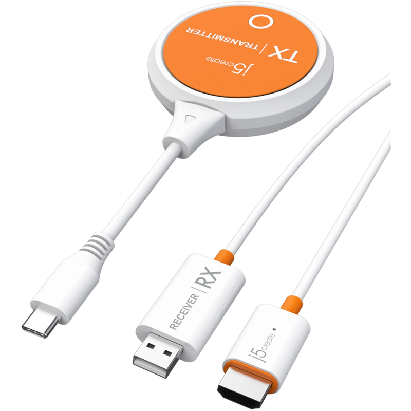 j5create ScreenCast USB-C Wireless Display HDMI Extender transmisor y receptor de audio/vídeo;