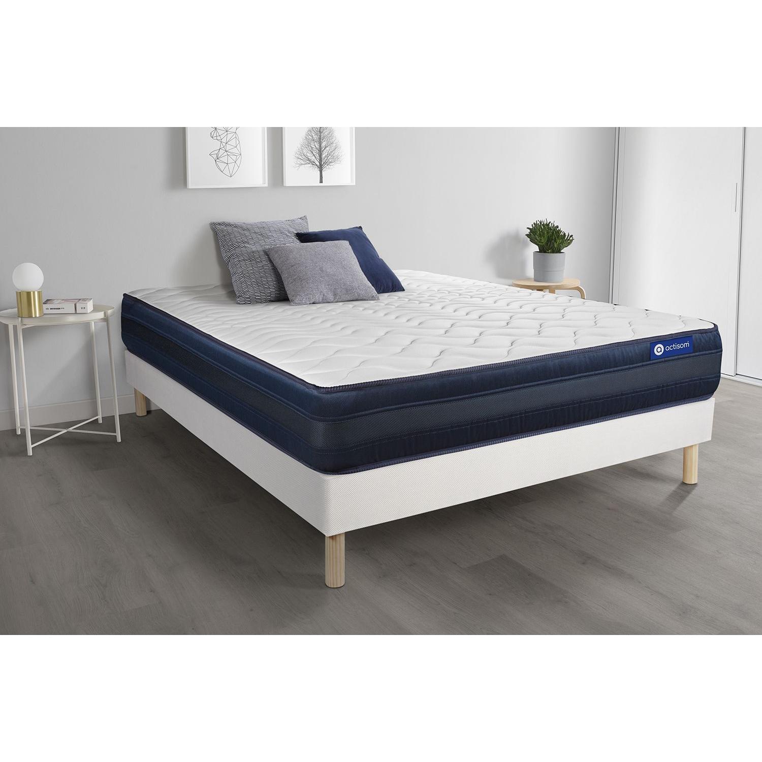 Pack colchón Actilatex tech 120x195cm + Somier multiláminas, Látex y espuma viscoelástica, 5 zonas de confort