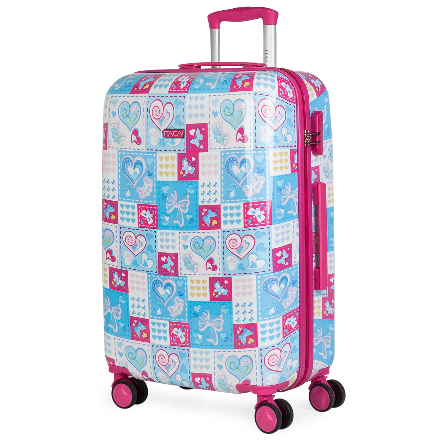 Itaca - Maletas De Viaje Infantiles Mediana Maleta Cabina Niña E Niño 4 Ruedas Maletas Medianas De Material PC Resistentes Y Ligeras Maleta Niños Con Ruedas 20Kg, 65Cm 702360