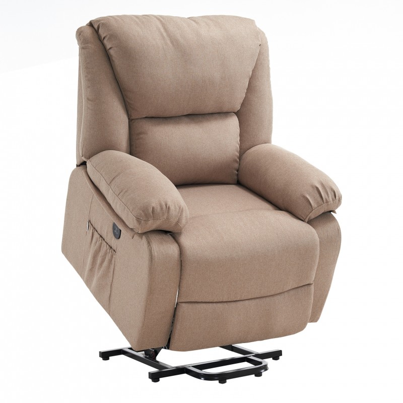 Eco-De Sillón de Masaje Relax Elevador Levantapersonas Stelvio, Reclinación Eléctrica 160º, Función Calor, Programas Auto, Vibro Ondulación, 2 Puertos USB de Recarga, A++, ECO-8520UP  Eco-De