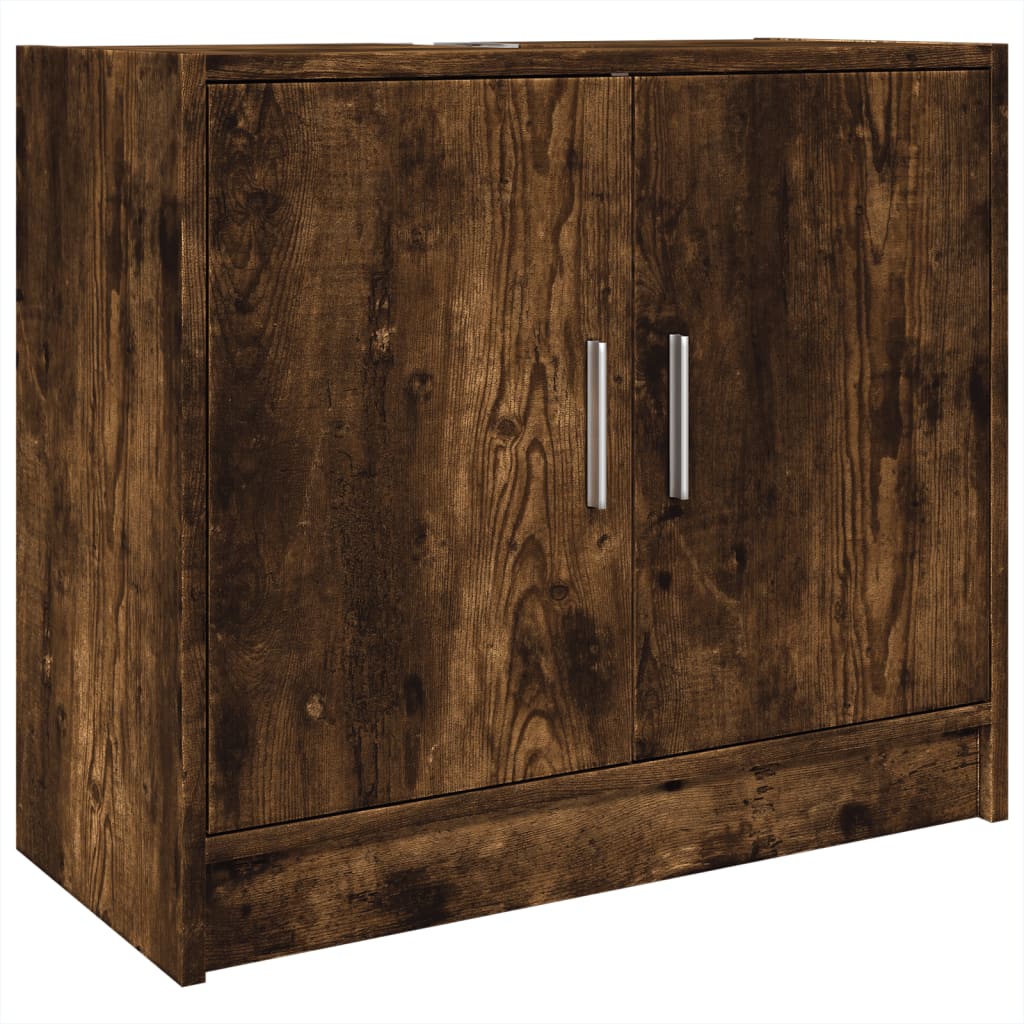 vidaXL Armario de lavabo madera de ingeniería 63x29x55 cm en color Gris sonoma/Gris hormigón/Negro y más | almacenamiento funcional diseño moderno para baño dormitorio sala