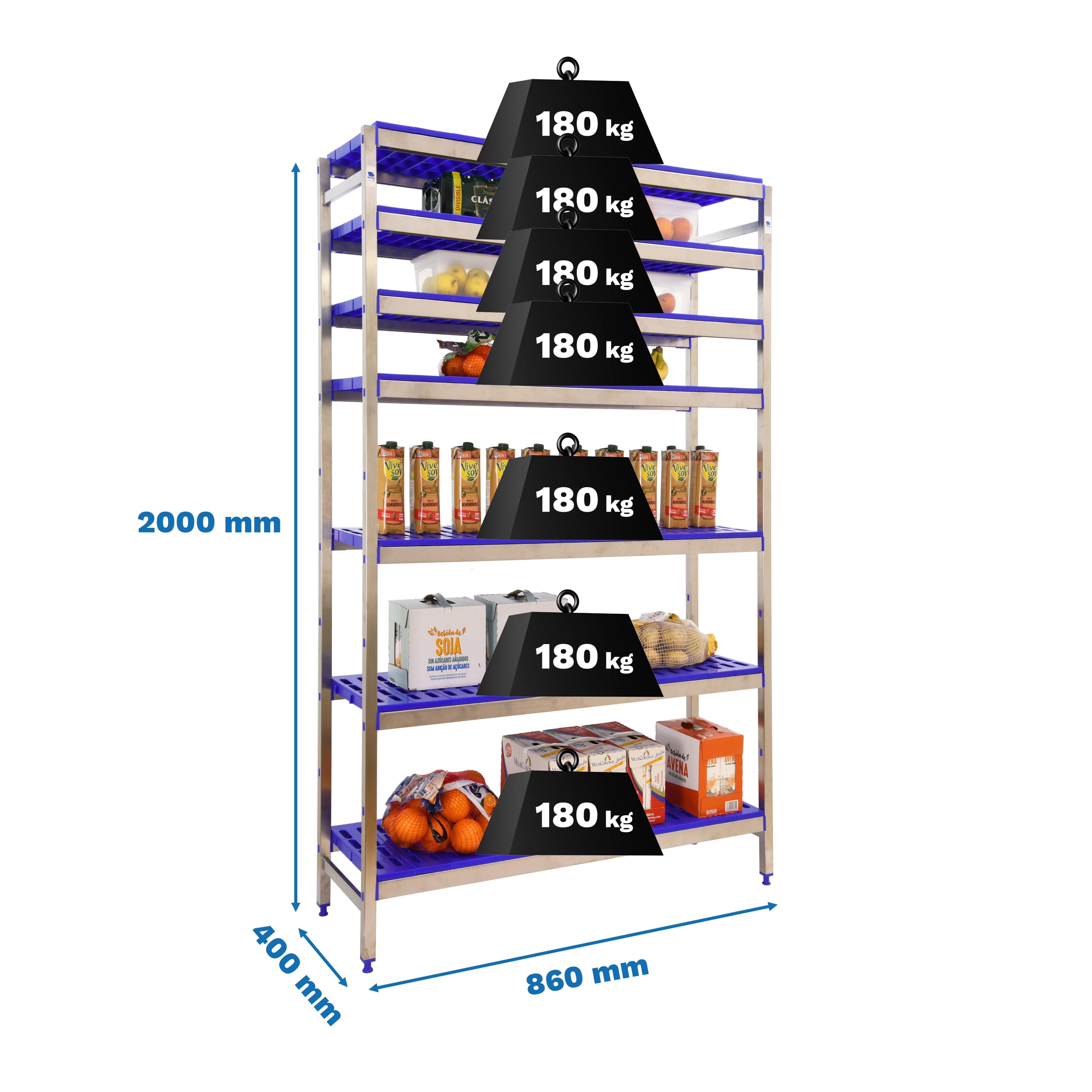 Estantería SIMONRACK Simoninox initial 7pp/2000x860x400