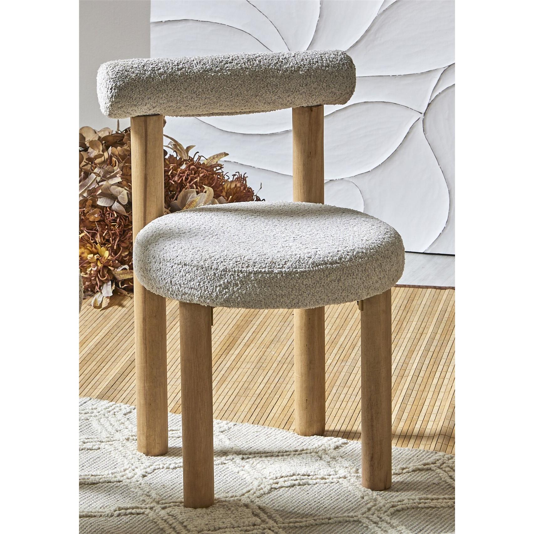 Silla nassor rizo suave beige 40x52x80 cms. El mejor complemento para tu hogar.