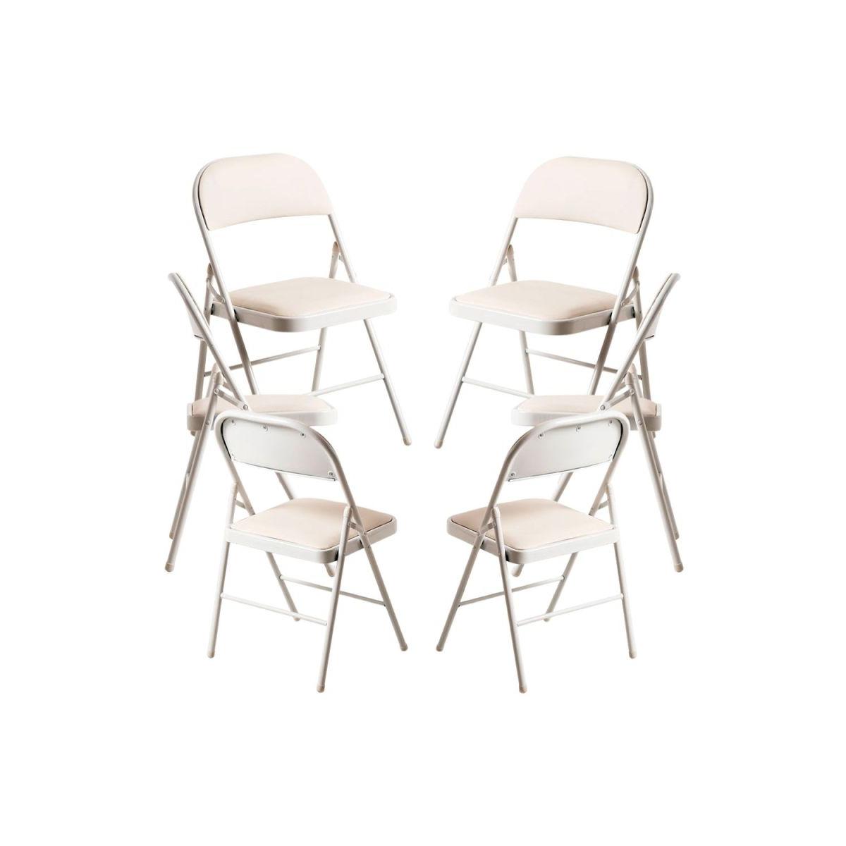 Regalos Miguel - Packs Sillas Plegables - Pack 6 Sillas plegables para eventos Pad - Blanco