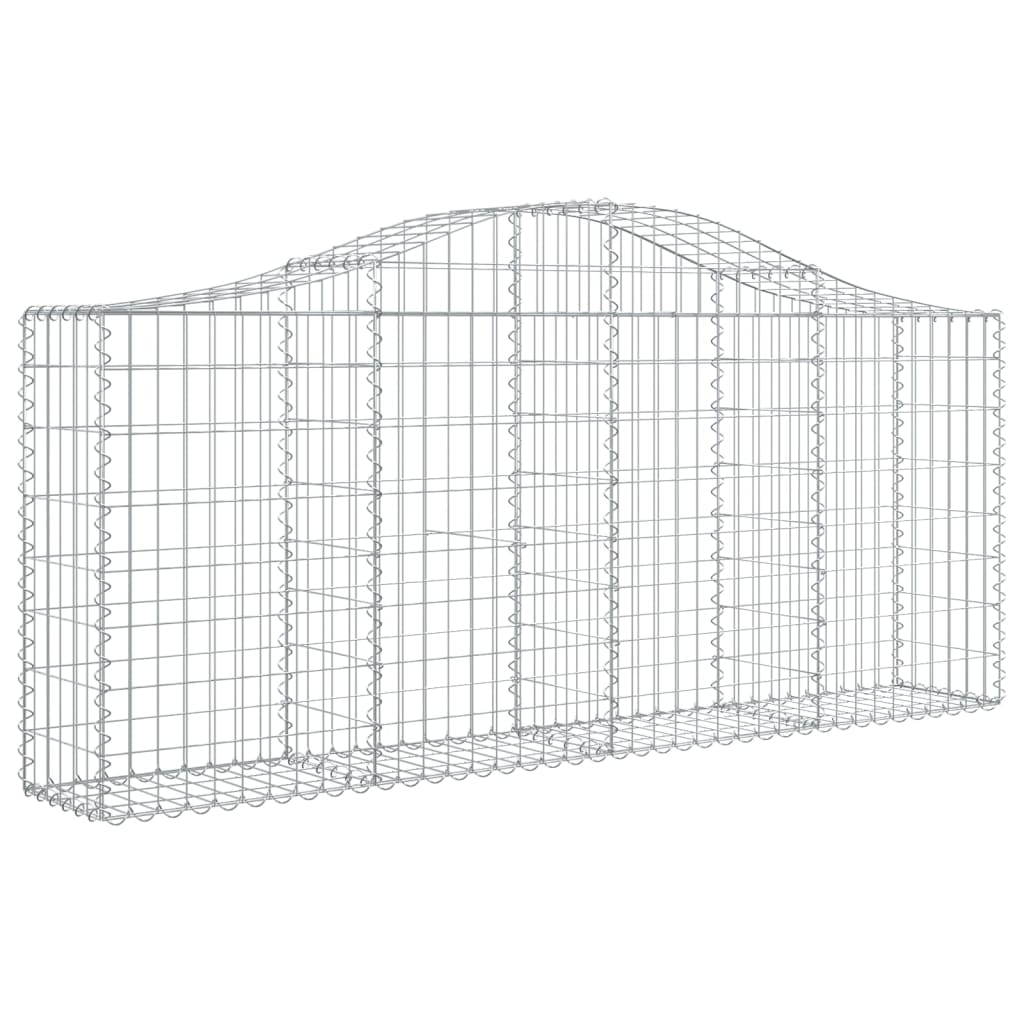 vidaXL Cestas de gaviones 4 uds forma de arco hierro 200x30x80/100 cm