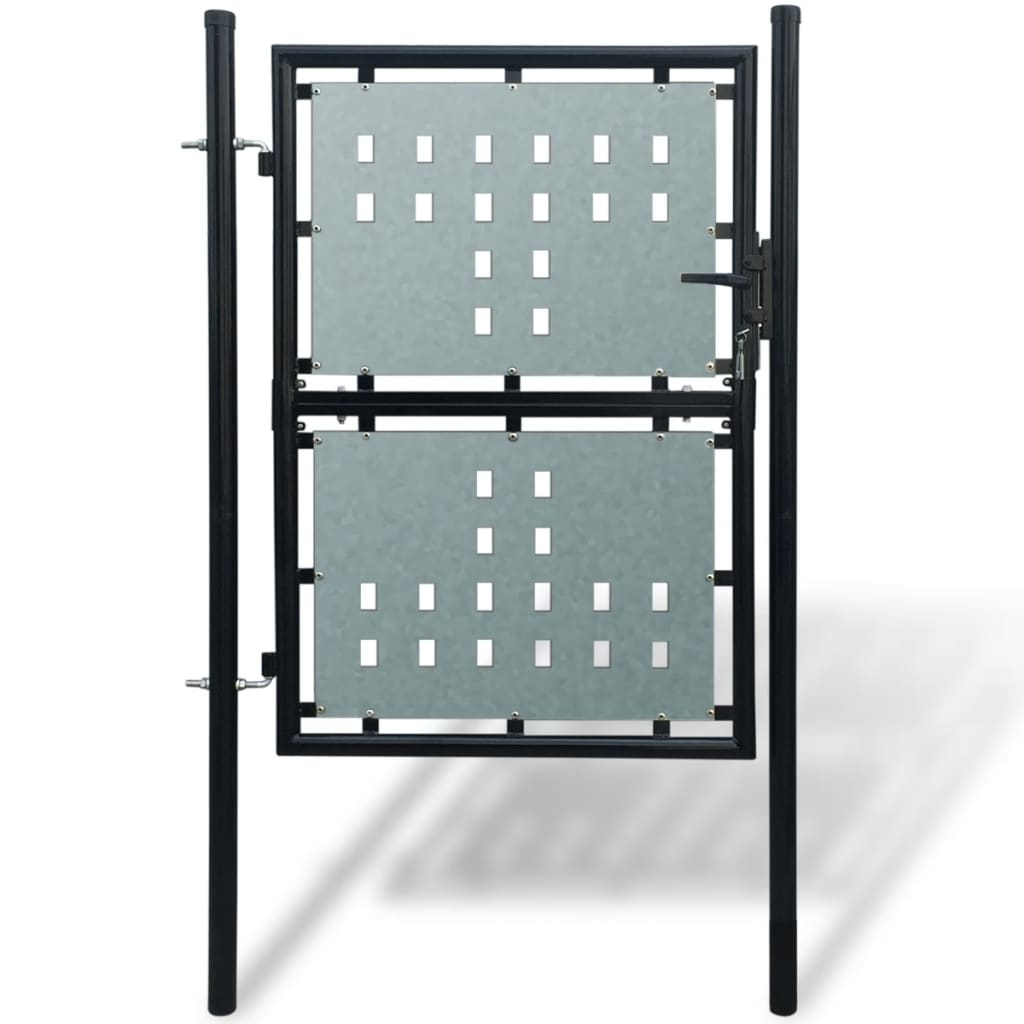 vidaXL Verja Negra con Puerta Entrada con 3 Llaves Jardín Seguridad Dimensiones 100 x 125 cm,  100 x 150 cm,  100 x 175 cm y mas