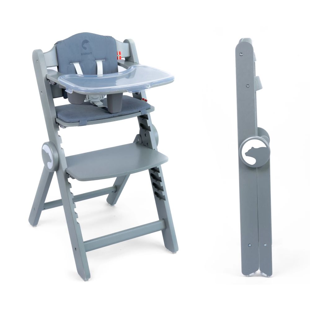 Trona de Bebé DRÖMMER UNIQUE Convertible en Silla hasta 75 kg - Diseño Escandinavo en Madera Maciza de Haya, Ajustable y Plegable para Niños desde 6 Meses
