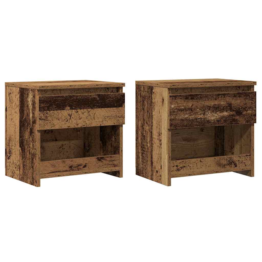 vidaXL Mesitas noche 2 uds madera contrachapada 40x30x39cm en color Gris sonoma/Marrón roble/Madera antigua y más | estructura resistente ideal para salón dormitorio o estudio