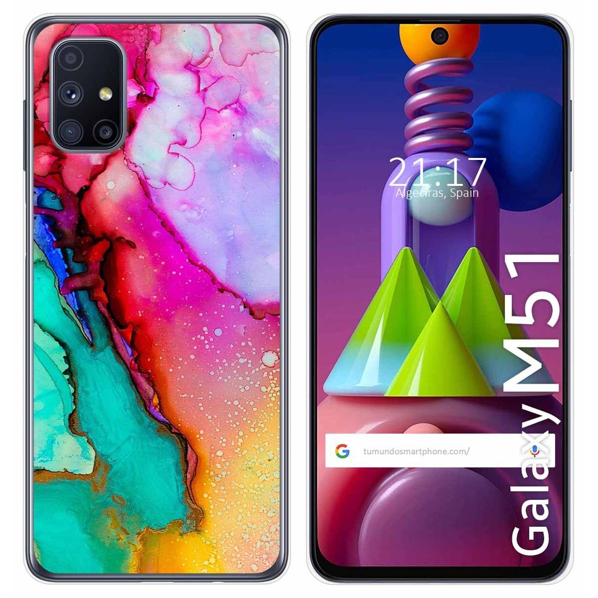 Tumundosmartphone Funda Gel Tpu para Samsung Galaxy M51 diseño Mármol 15 Dibujos