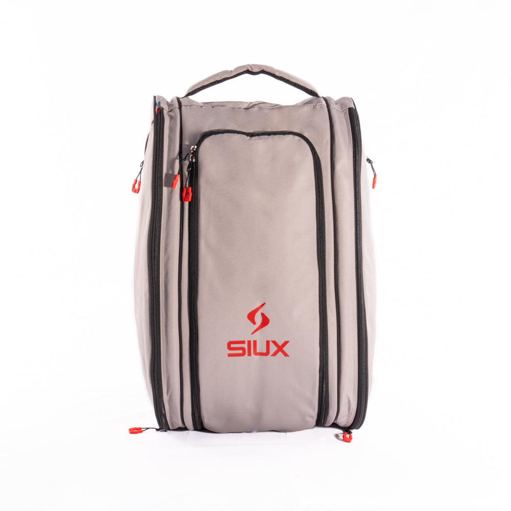 Siux - Paletero EDGE con Capacidad para 2 Palas y Compartimento para Zapatillas - Tipo Mochila Ligero y Resistente, Gris