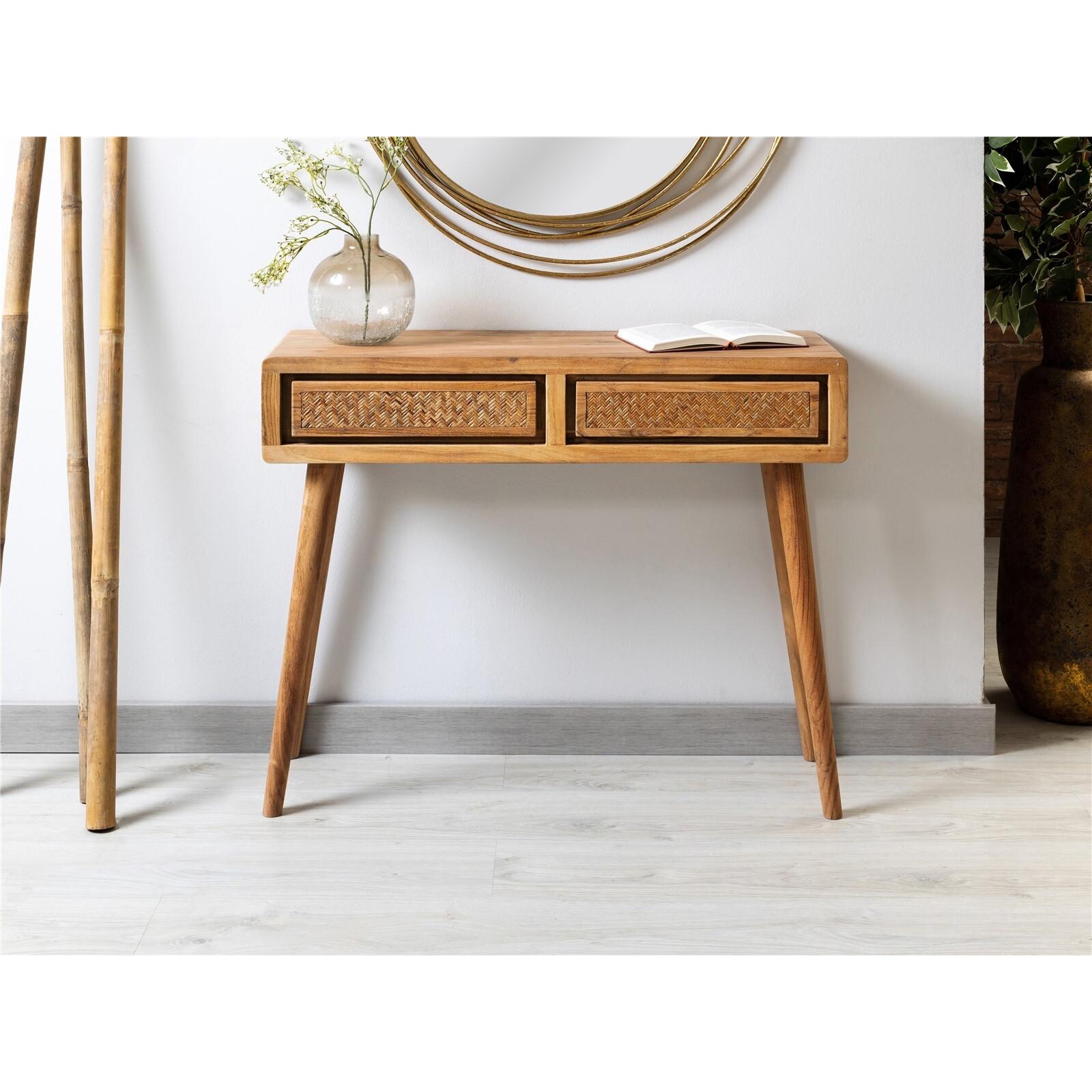 Consola nori acacia/rattan 90x30x78 cms. 90x30x78 cms. El mejor complemento para tu hogar.