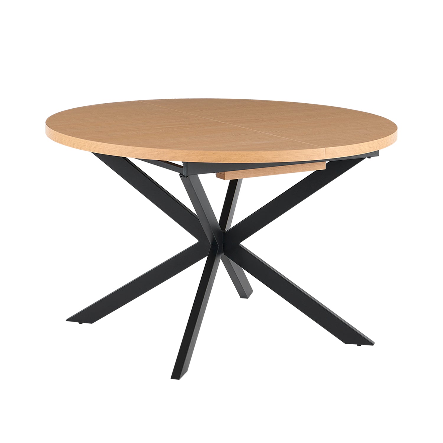 Mesa de comedor redonda extensible elvia natural y madera para hogar moderno mueble de almacenaje  - Homekit