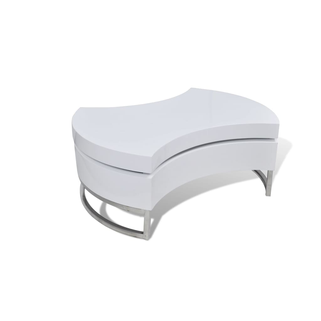 vidaXL Mesa de centro de forma ajustable Blanco, Negro, Mesita de Salón o Comedor o Auxiliar Mesa de Café Meuble Salón