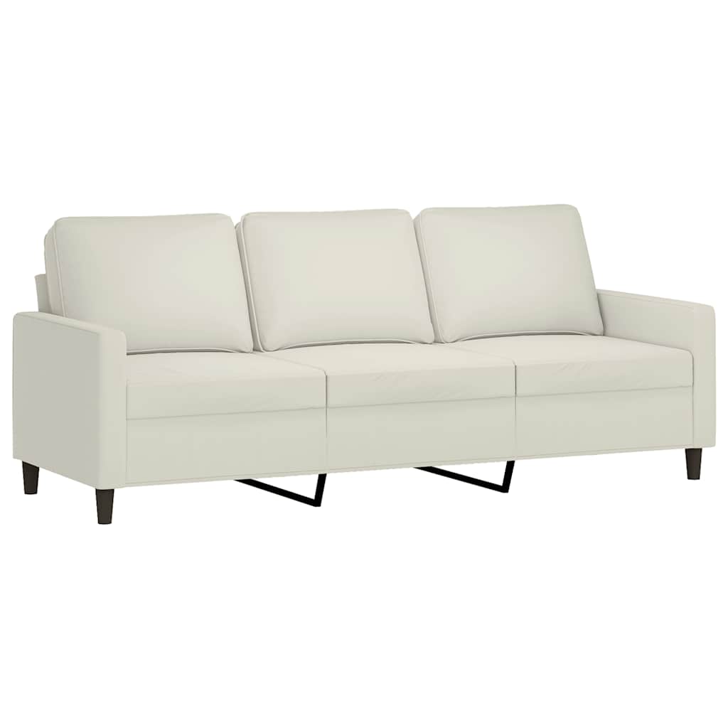 vidaXL Sofá de 3 plazas terciopelo color crema 180 cm