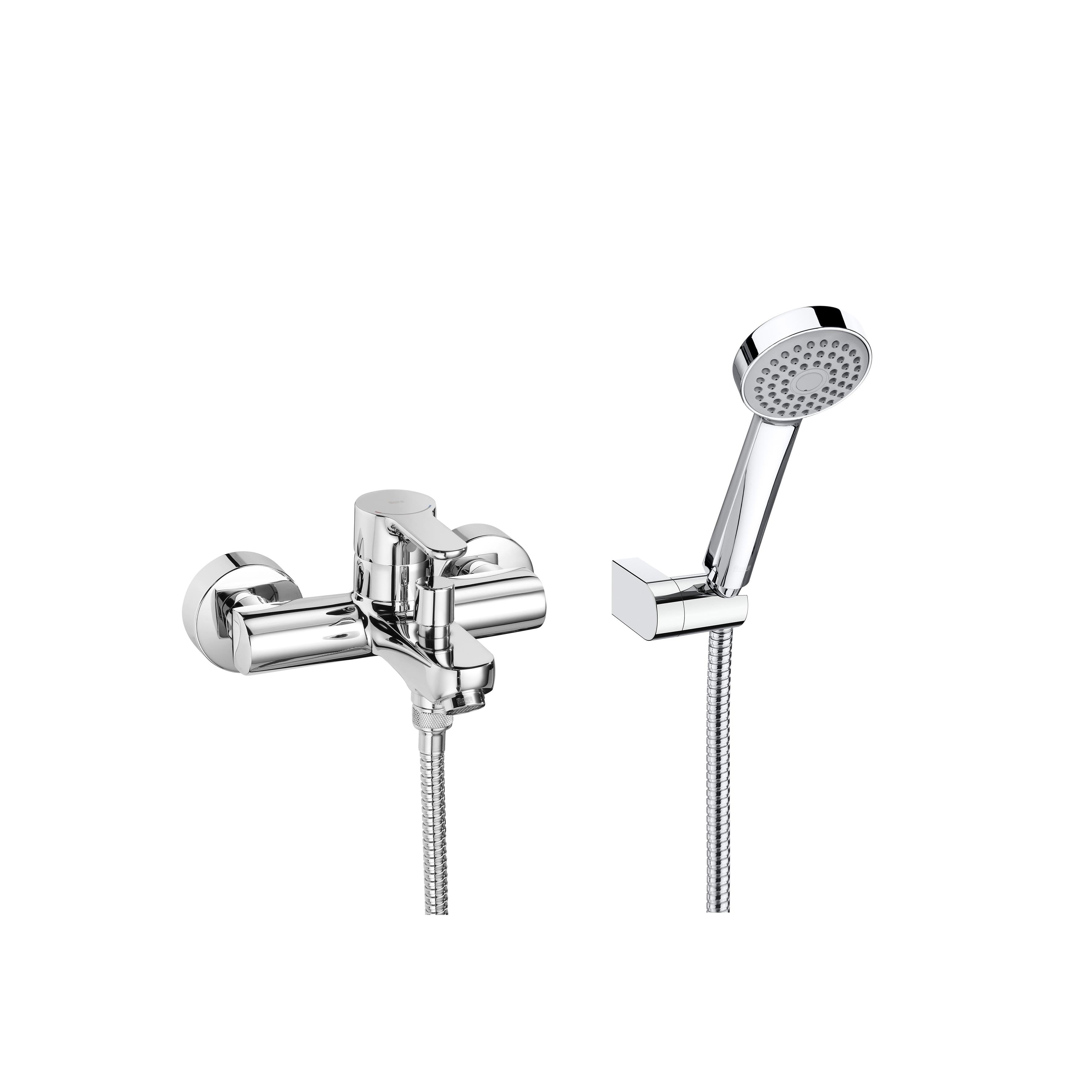 ROCA A5A0109C02 L20 Grifo Monomando Baño/Ducha con Accesorios Cromo - ref: A5A0109C02