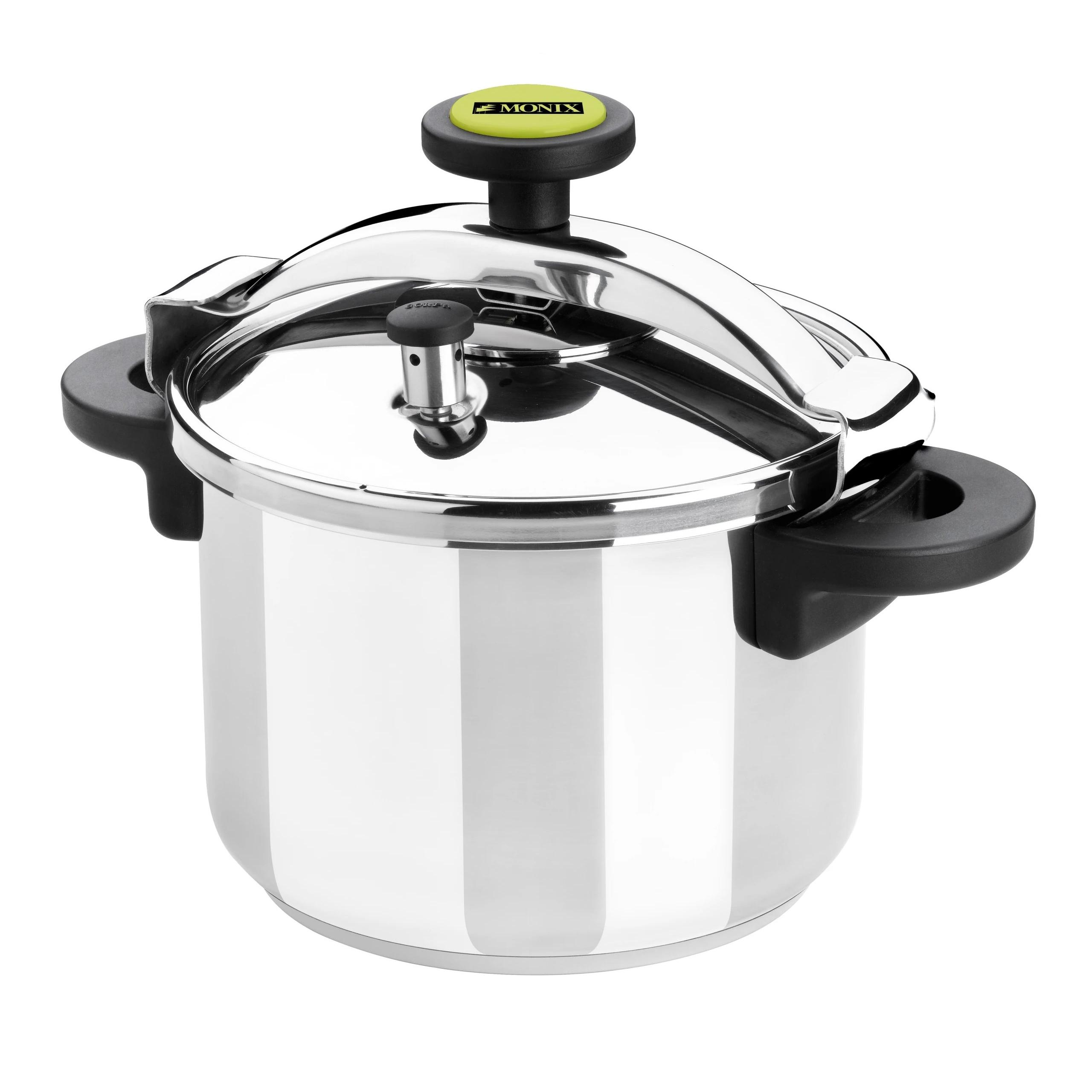 Olla Acero inoxidable 18/10 (AISI 304) 19cm 12L Olla a presión Monix M530005  | Tapa incluida, Inox