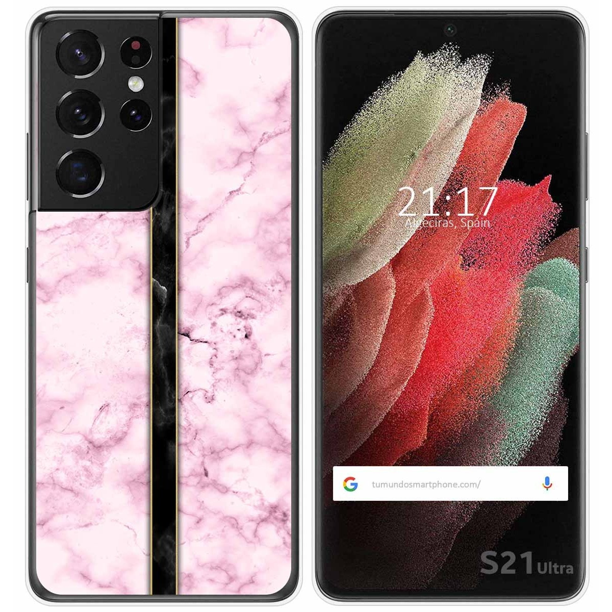 Tumundosmartphone Funda Gel Tpu para Samsung Galaxy S21 Ultra 5G diseño Mármol 04 Dibujos