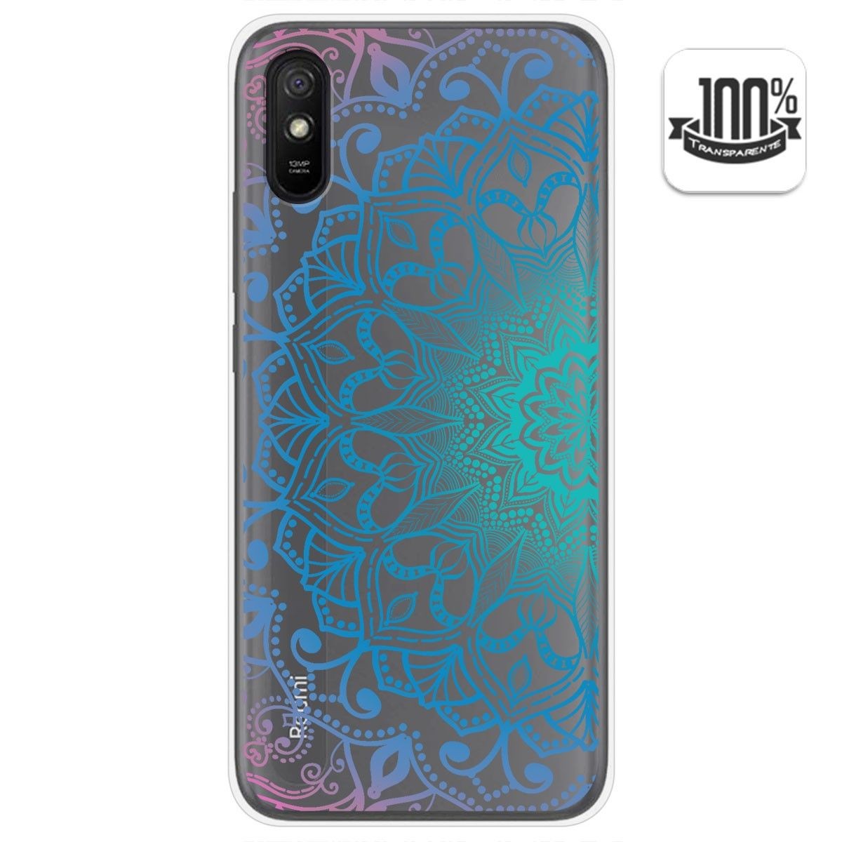 Tumundosmartphone Funda Gel Transparente para Xiaomi Redmi 9A / 9AT diseño Mandala Dibujos