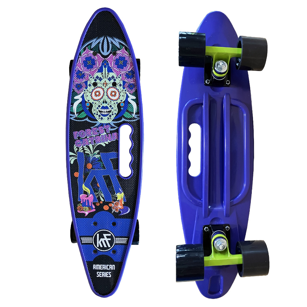 KRF The New Urban Concept Monopatín American Series Flip Grip Skateboard en Plástico Resistente con Asa Portátil