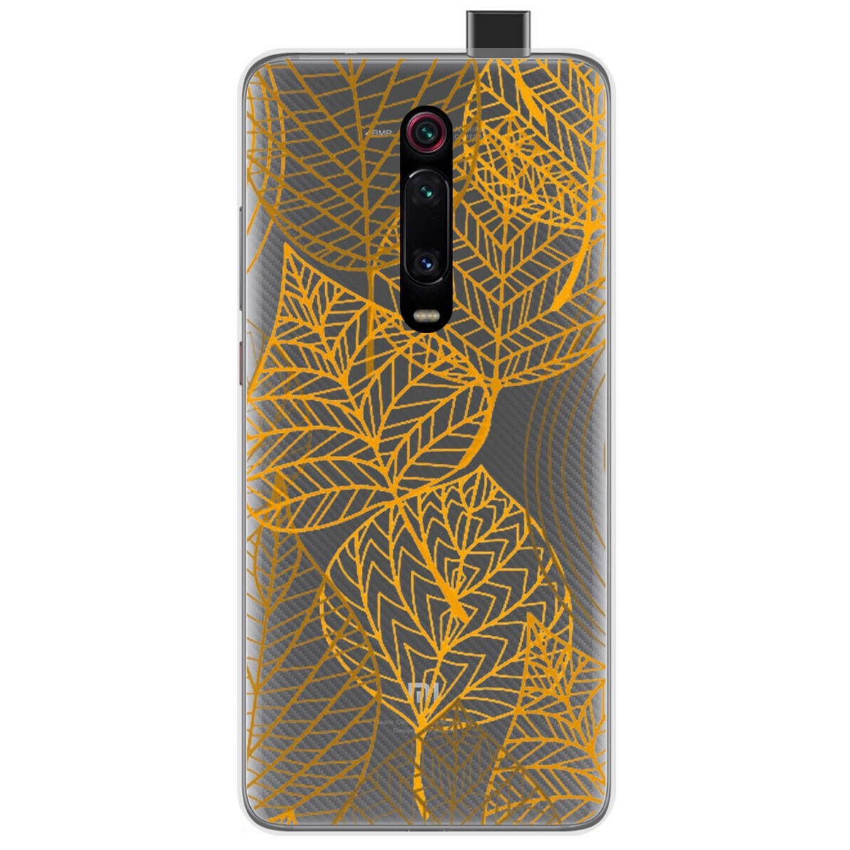 Tumundosmartphone Funda Gel Transparente para Xiaomi Mi 9T / Mi 9T Pro diseño Hojas Dibujos