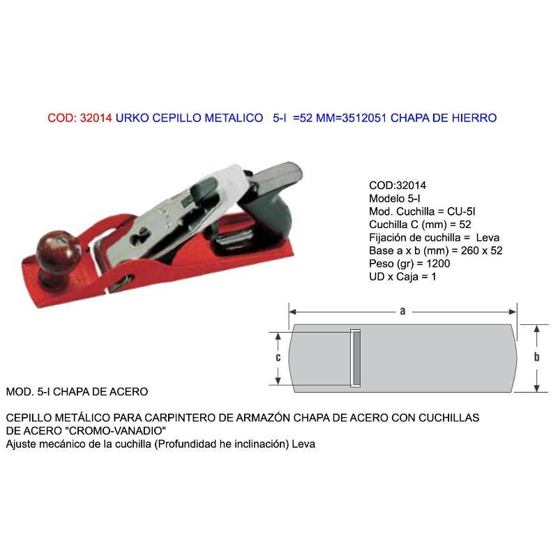 Urko finstock cepillo metalico  5-i   52 mm 3512051 chapa hierro