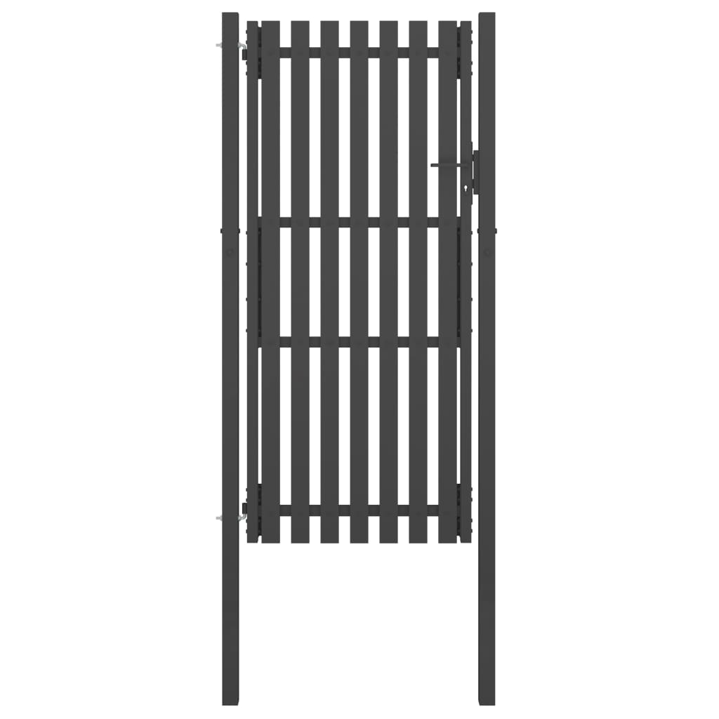 vidaXL Puerta de Valla del Jardín de Acero Gris Antracita Barrera Dimensiones 1 x 1.25 m,  1 x 1.5 m,  1 x 1.7 m y mas