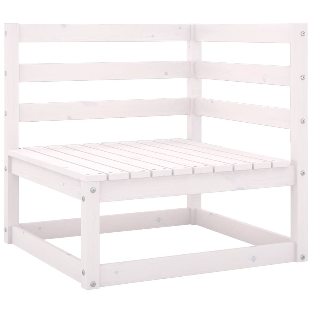 Vidaxl Sofá de Jardín 2 Plazas con Cojines de Madera Maciza de Pino Natural - Blanco - Gris