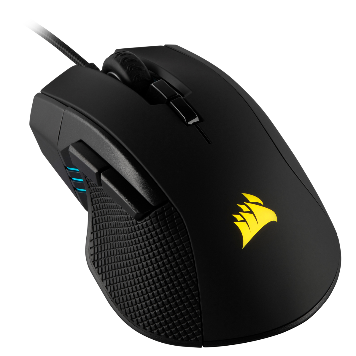 Corsair IRONCLAW RGB, mano derecha, USB, 18000 DPI, Negro