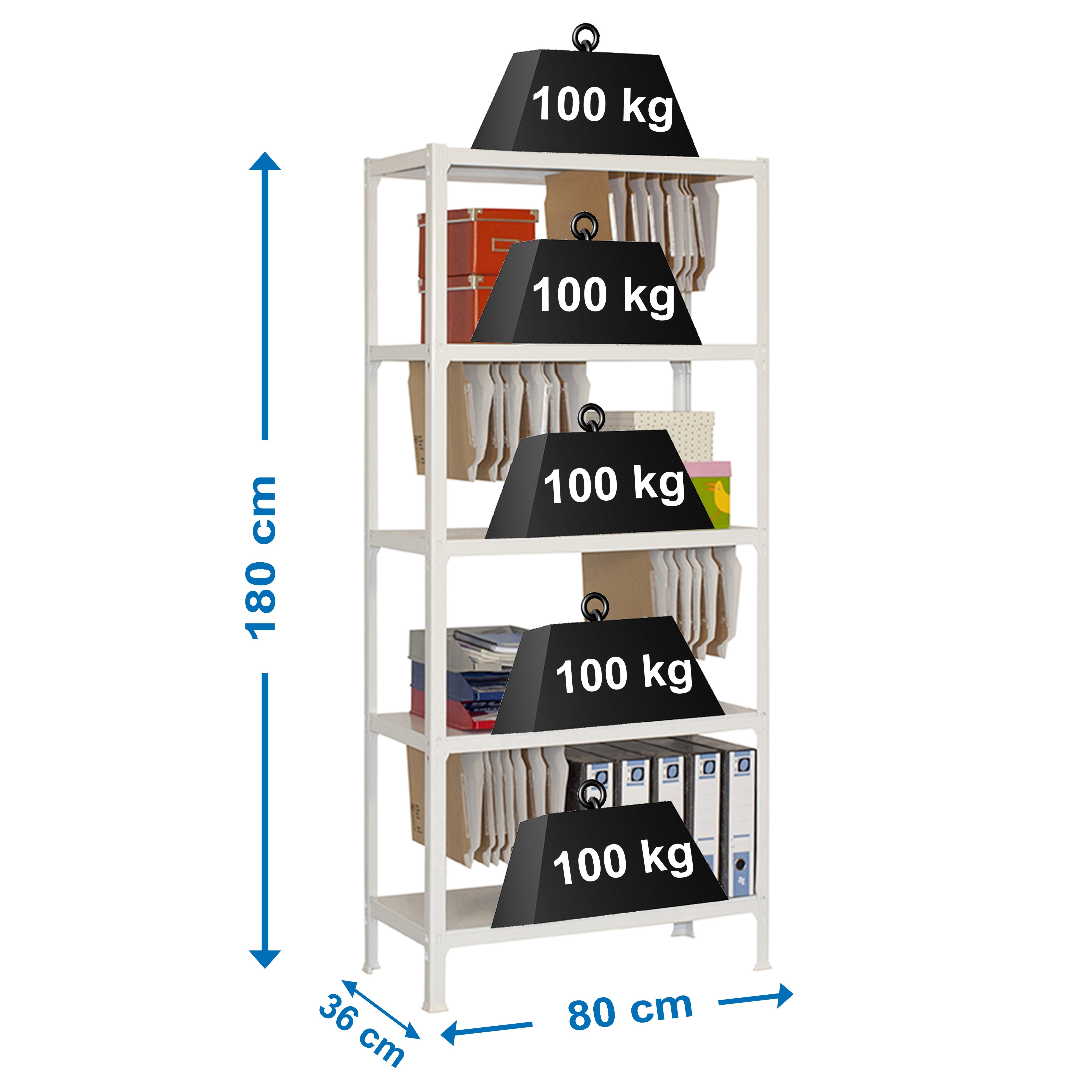 Estantería SIMONRACK Fileclick mini 5/360 blanco