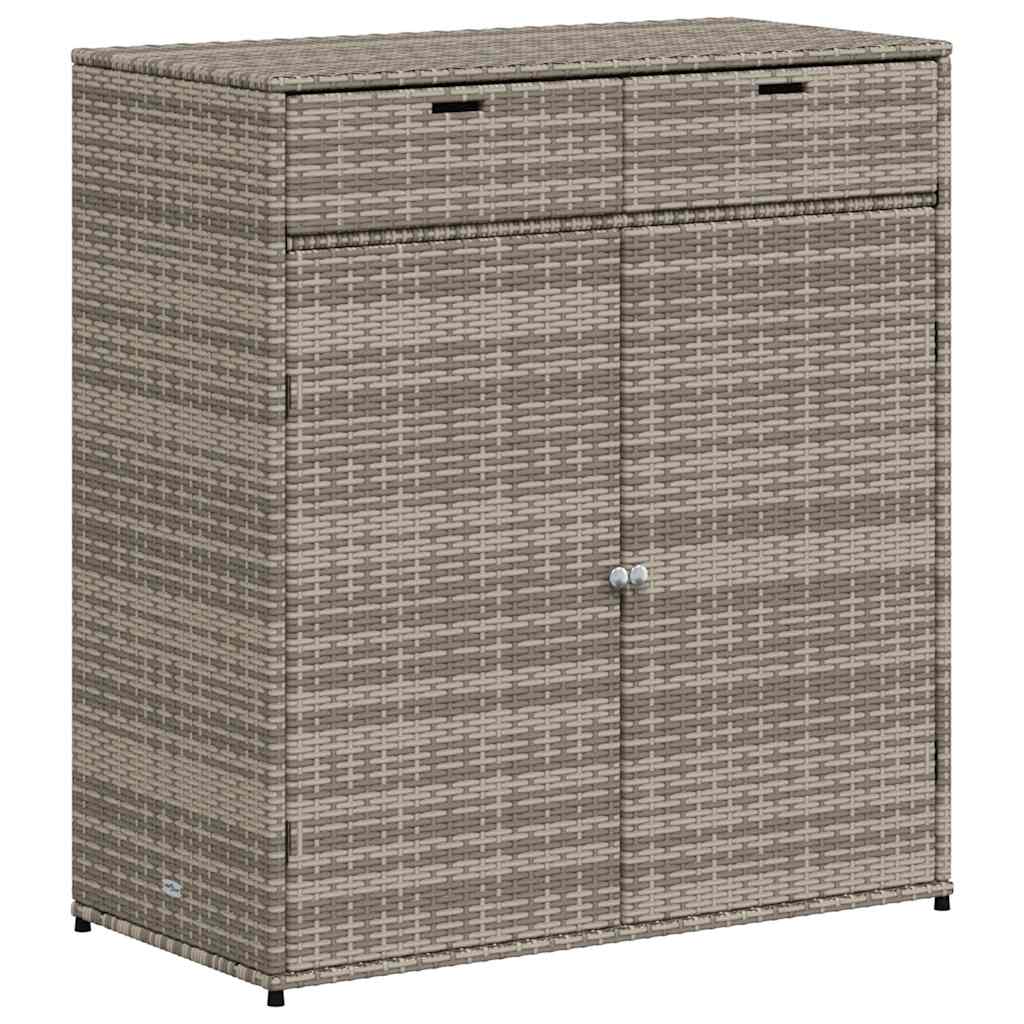 vidaXL Armario de almacenaje de jardín ratán PE gris 105x55x113 cm