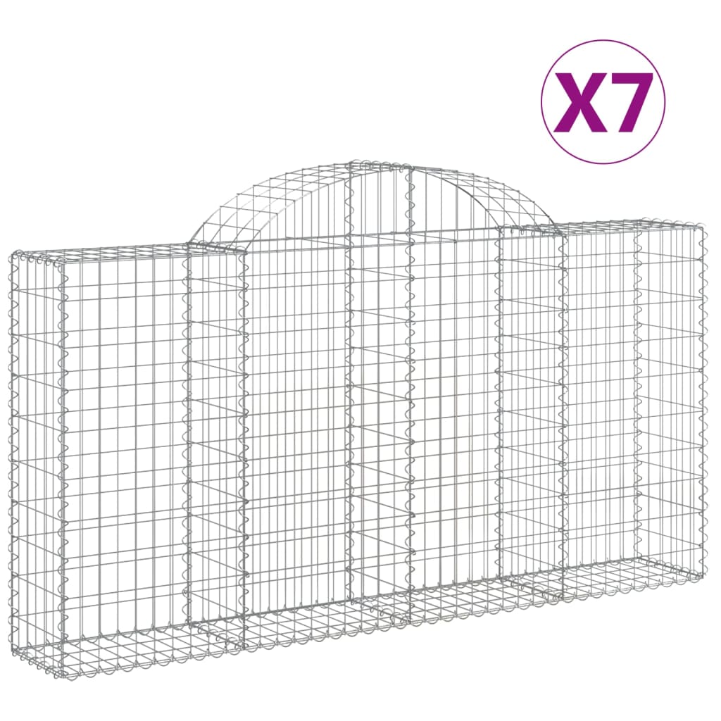 Vidaxl Cestas Gaviones Arco Hierro 200x30x40/60cm