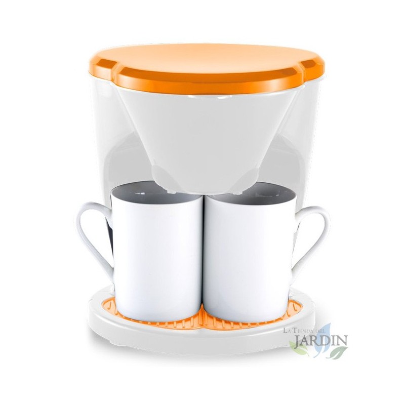 SUINGA Cafetera de Goteo 2 Tazas 450W Thulos | Maquina de Café 0.6 litros | Cafetera de Filtro Antigoteo | Cafetera 2 Tazas