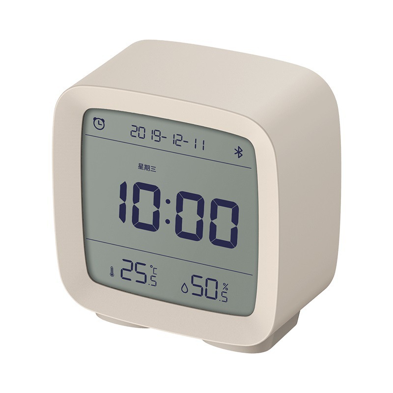 TK Reloj despertador con Bluetooth, reloj inteligente digital controlado por aplicación con fecha, hora, temperatura, humedad, función de repetición, 16 alarmas y 8 tonos de llamada
