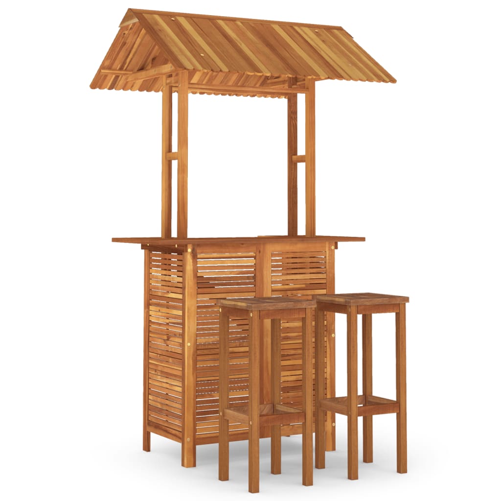 vidaXL Juego muebles de bar de jardín 3 piezas madera maciza de acacia