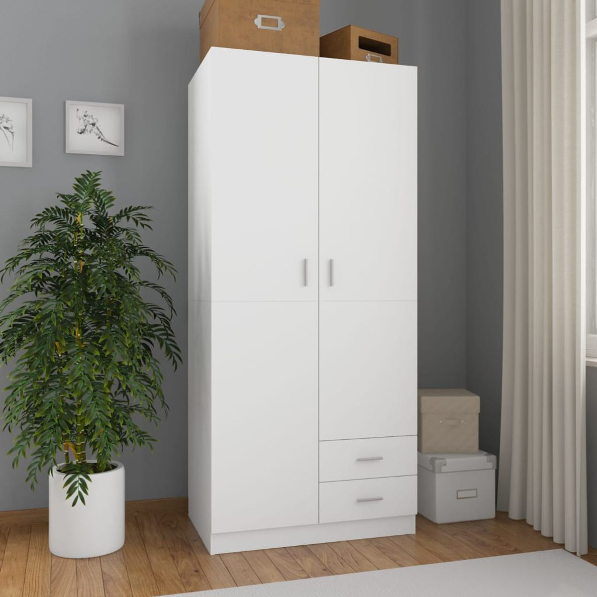 Armario Kei 2 puertas + 2 cajones 180x80x52 cm