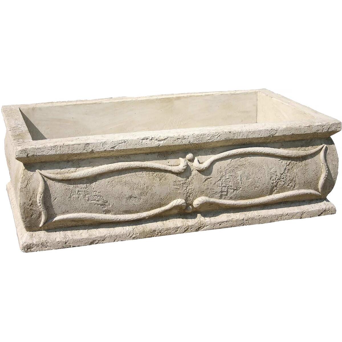 Habitat y Jardin - Jardinera grande "Verona - piedra - 50 x 100 x 30 cm