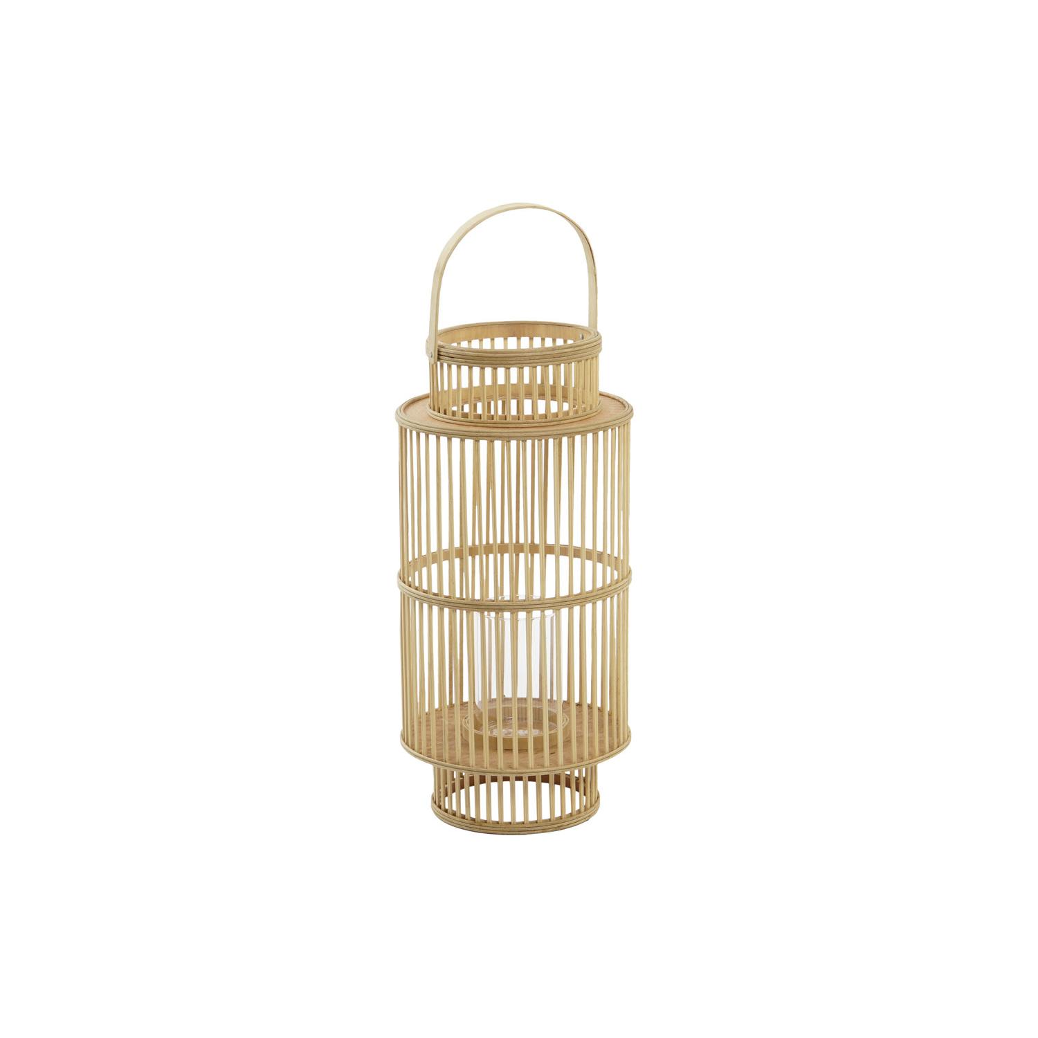 PORTAVELA BAMBU CRISTAL 26X26X69 NATURAL MARRON PV203093