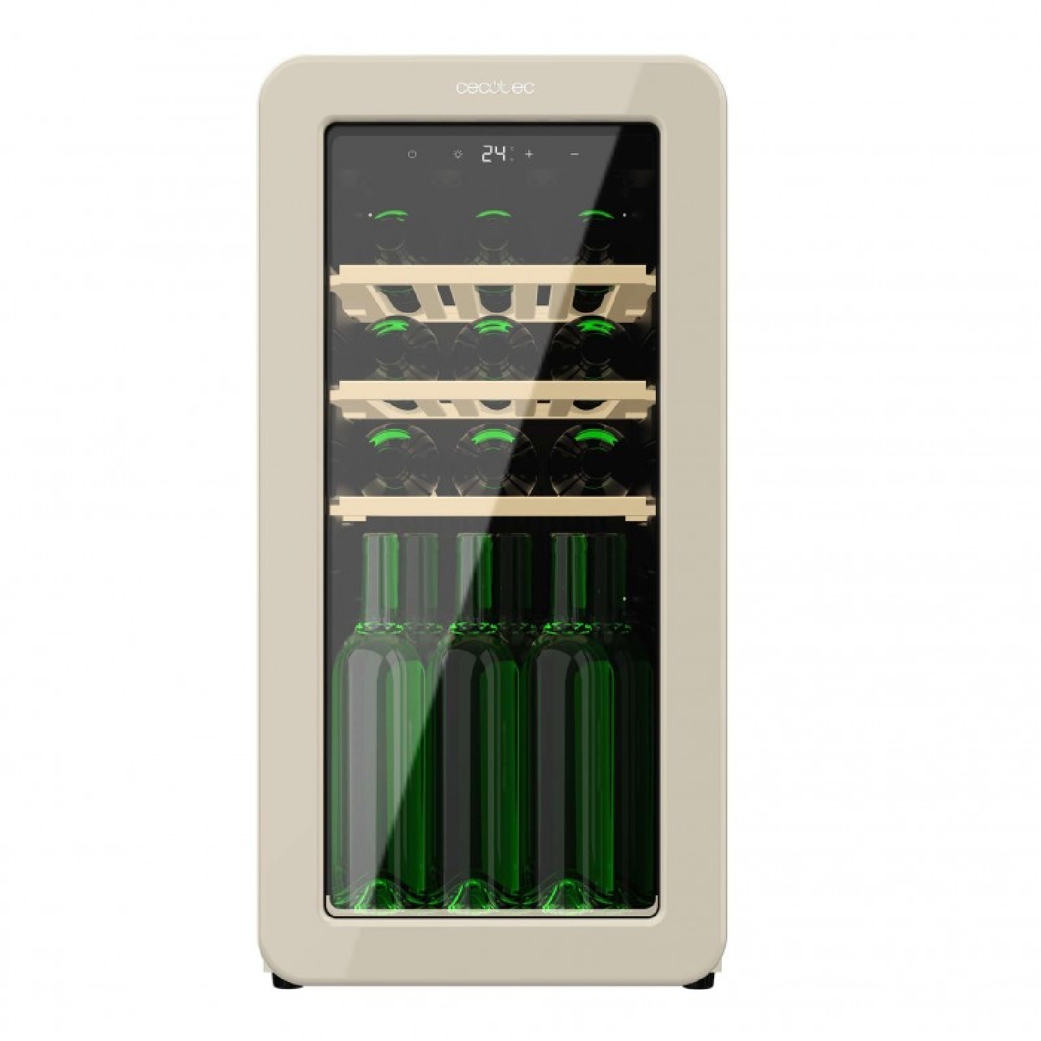 Cecotec Vinoteca 18 Botellas Retro Bolero Grandsommelier Origin 18 Hit Beige. Acabado En Beige Control Led, Temp. 5-20ºC