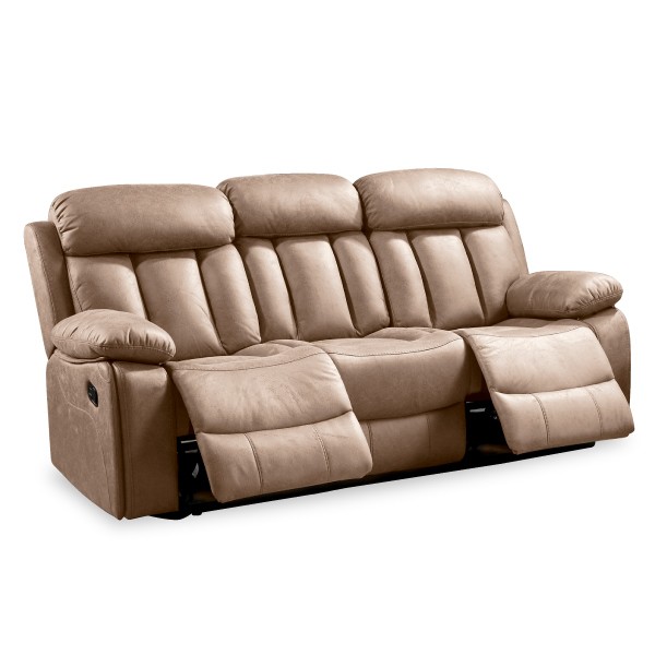 Sofá relax manual de 3 plazas modelos Madrid. Tapizado en microfibra algodonada disponible en varios colores