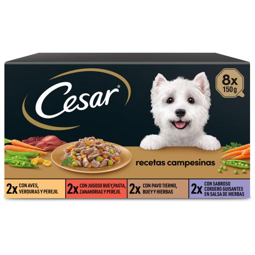 Cesar Comida Húmeda para Perros Multipack Recetas Campesinas en Salsa - 8x150 gr