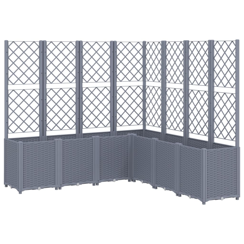 vidaXL Jardinera con enrejado PP 160x160x140 cm Color Gris,  Gris claro,  y mas