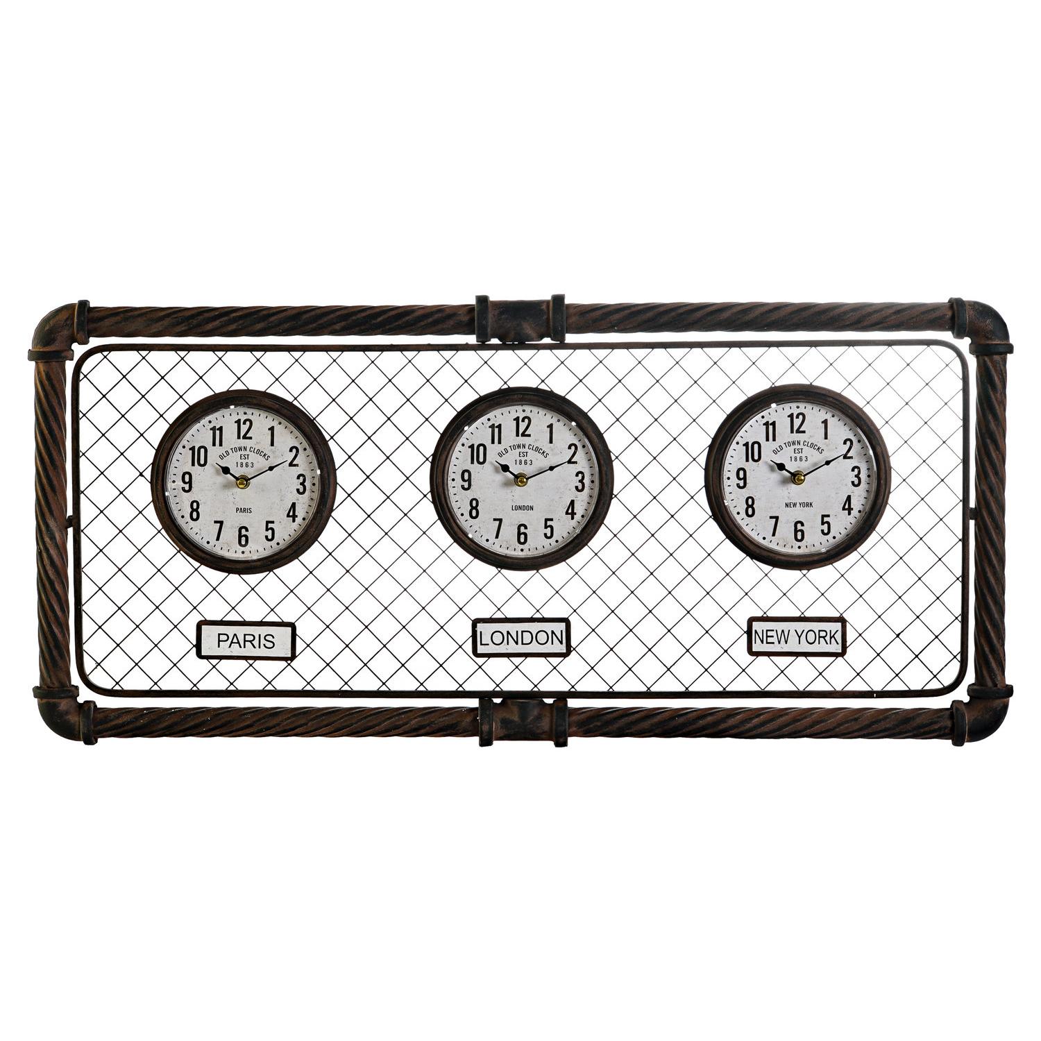 Reloj Pared Hierro Pp 93X5X42 3 Reloje Envejecido El mejor complemento para tu hogar  -Fijalo-
